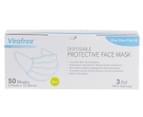 Virafree 3 Ply Disposable Protective Face Masks 50-Pack - White 3