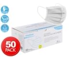 Virafree 3 Ply Disposable Protective Face Masks 50-Pack - White 1