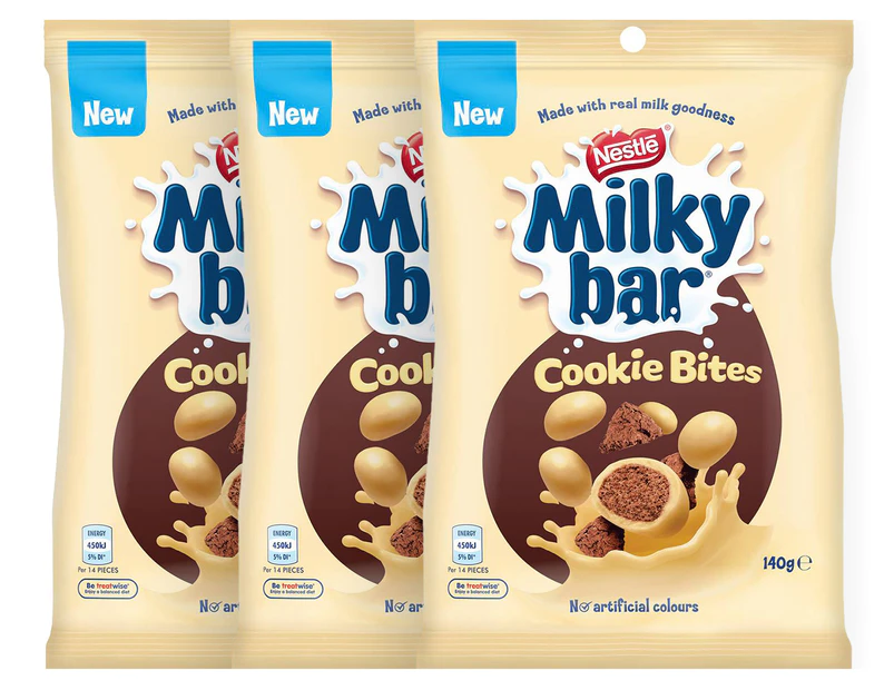 3 x Nestlé Milkybar Cookies Bites 140g