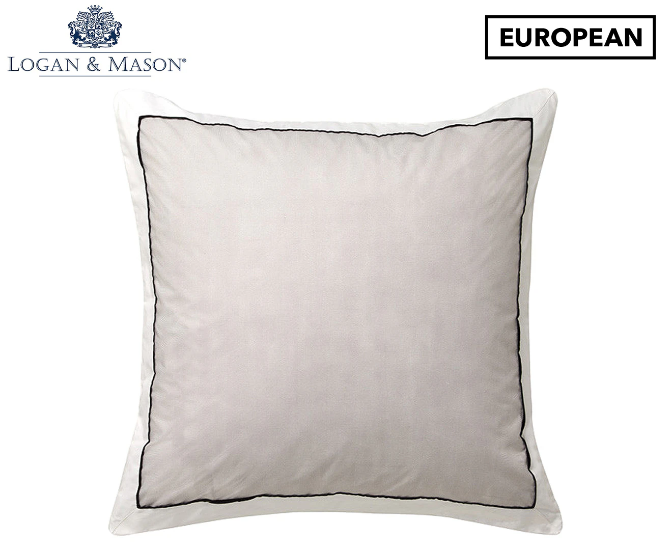 Logan & Mason Essex European Pillowcase - Stone