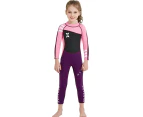 Mr Dive Kids One-piece Long Sleeves Diving Suit 2.5MM Neoprene Warm Wetsuit Girls UV Protection-Pink