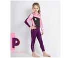 Mr Dive Kids One-piece Long Sleeves Diving Suit 2.5MM Neoprene Warm Wetsuit Girls UV Protection-Pink 3