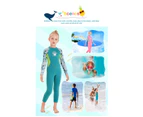 Mr Dive Kids Wetsuit Jellyfish Neoprene Children Long Sleeve Diving Suit Swimwear for Girl Wetsuit-Green