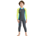 Mr Dive Kids Wetsuit UPF 50+ One Piece Long Sleeve Swimsuit Quick-Drying Swimwear -Grey