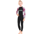 Mr Dive Kids Swimwear girls swimsuit long sleeve One-piece Diving Suit Long Sleeve Quick-Dry Snorkeling-Black