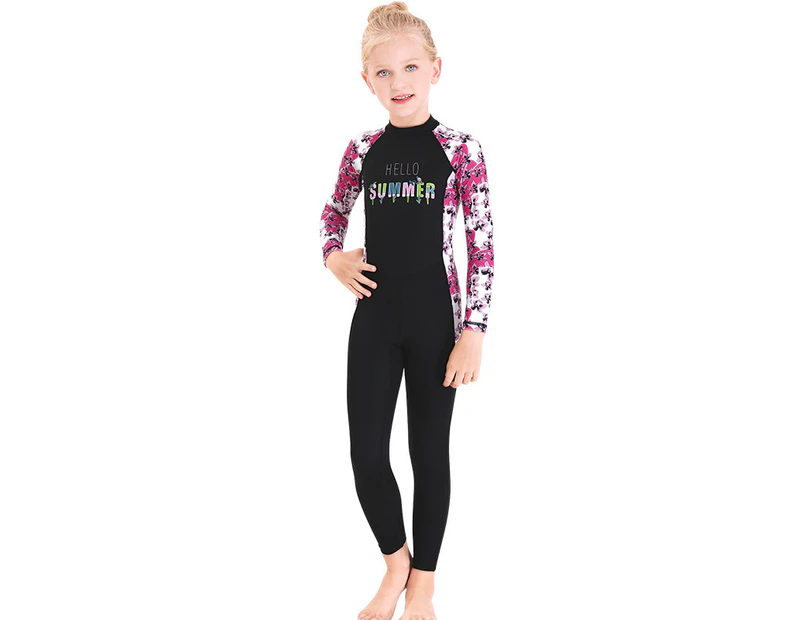 Mr Dive Kids Swimwear girls swimsuit long sleeve One-piece Diving Suit Long Sleeve Quick-Dry Snorkeling-Black