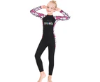 Mr Dive Kids Swimwear girls swimsuit long sleeve One-piece Diving Suit Long Sleeve Quick-Dry Snorkeling-Black