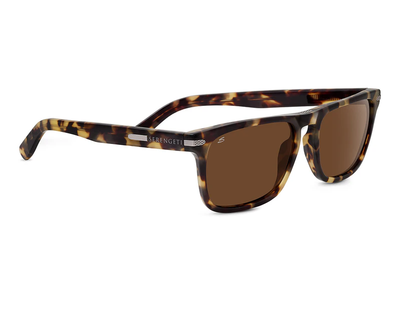 Serengeti Men's Carlo Large Polarised Sunglasses - Mossy Tortoise/Brown