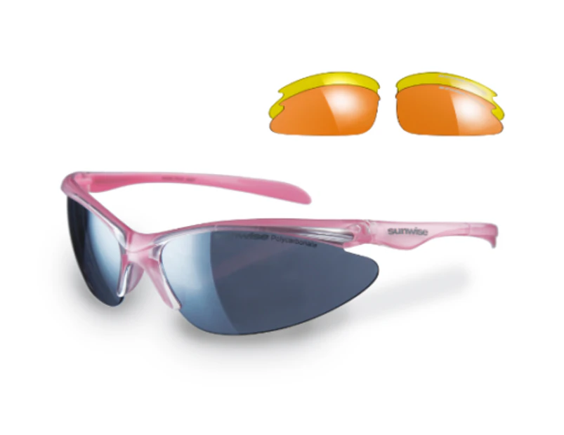 Sunwise Thirst Pearl Pink Sunglasses for Smaller Faces with 3 Interchangeable Lenses