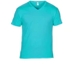 Anvil Mens Short Sleeve Featherweight V-Neck T-Shirt (Caribbean Blue) - RW3463