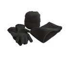 Result Unisex Active Fleece Anti-Pill Winter Hat, Gloves & Neckwarmer Set (Black) - RW3228