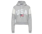 Russell Athletic Women's USA Panelled Hoodie - Grey