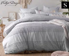 Vintage Design Betty Single Bed Quilt Cover Set - Silver