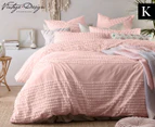 Vintage Design Betty King Bed Quilt Cover Set - Blush