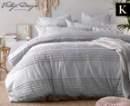 Vintage Design Betty King Bed Quilt Cover Set - Silver