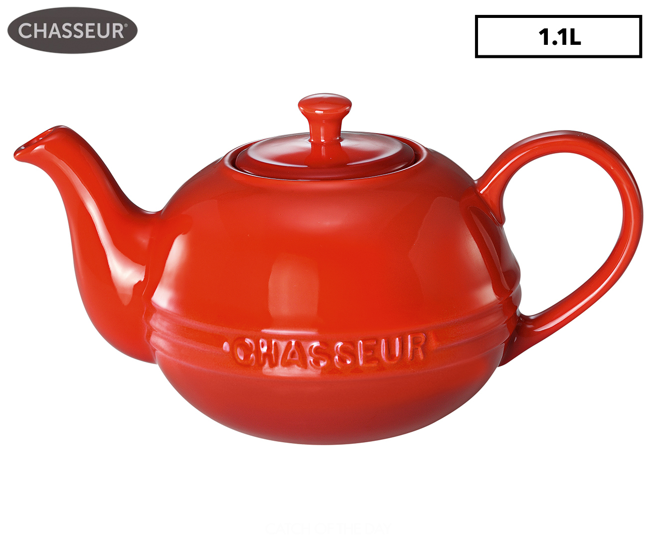 Chasseur 1.1L Stoneware Teapot Red Catch .au