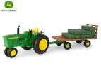 John Deere Tractor With Hay Wagon & Bales Toy