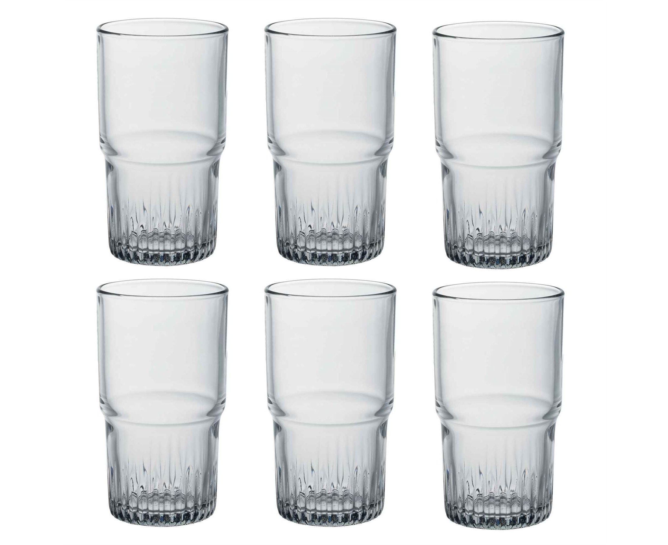 Set of 6 Commercial Highball Drinking Glasses Barware Glass Tumbler 340 ml 