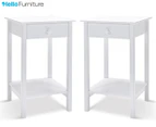 2 x HelloFurniture Franco End Table/ Bedside Table - White