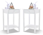 2 x HelloFurniture Franco End Table/ Bedside Table - White