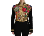 Dolce & Gabbana Black Velvet Crystal Sequined  Jacket Women Clothing Jackets & Coats