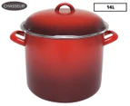 Chasseur 14L Enamel Stockpot w/ Lid - Red