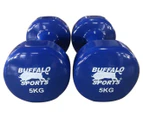 Buffalo Sports 5kg Dumbbell Pair - Blue