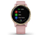 Garmin 40mm Vivoactive 4S GPS Smartwatch - Dust Rose/Light Gold