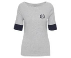 Tommy Hilfiger Women's Fave Boat Neck Tee / T-Shirt / Tshirt - Grey Heather/Sky Captain