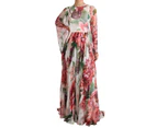 Dolce & Gabbana Multicolor  Peony Floral Print Silk Chiffon Maxi Dress