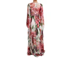Dolce & Gabbana Multicolor  Peony Floral Print Silk Chiffon Maxi Dress