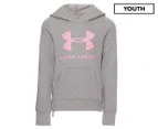 Under Armour Youth Girls' Rival Print Filled Logo Hoodie - Grey