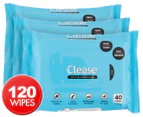 3 x Clease Antibacterial Wipes 40pk