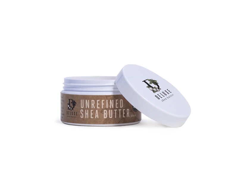 Deluxe Shea Butter Skincare 250g - Pure, Certified Organic, Fair Trade Unrefined Shea Butter