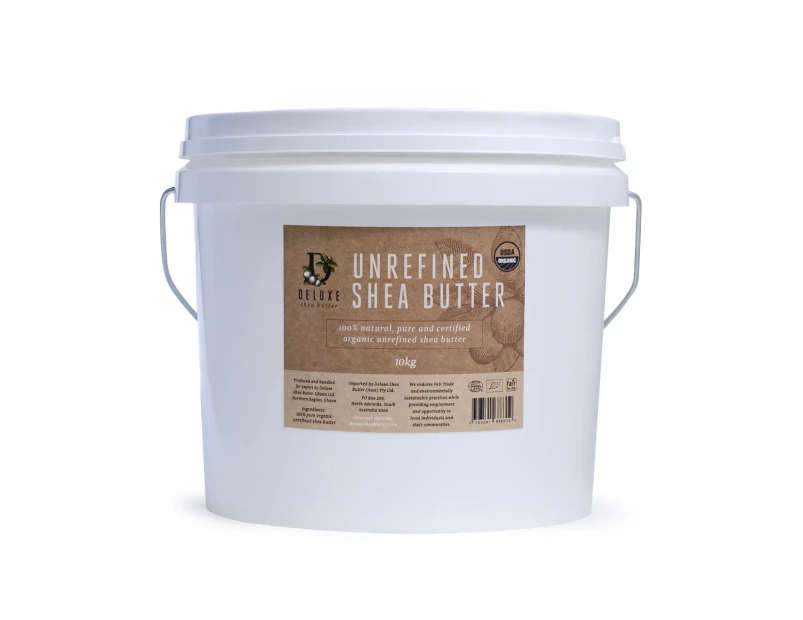 Deluxe Unrefined Shea Butter Tub 10kg - Pure, Certified Organic, Fair Trade Unrefined Shea Butter