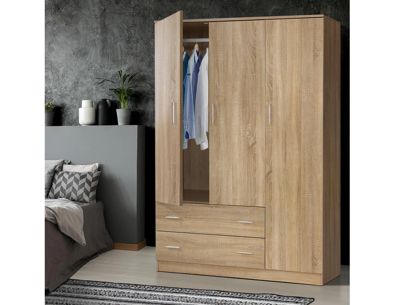 Artiss Wardrobe Bedroom Clothes Closet 3 Doors Storage Cabinet Organiser Armoire