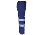 CARGO PANTS Stretch Cotton Drill Straight Fit Mens Work Trousers 3M Tape UPF 50+ - NAVYREFLECTIVE