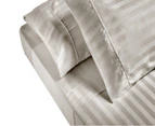 Royal Comfort 1200TC Damask Stripe Queen Bed Sheet Set - Linen