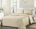 Royal Comfort 1000TC Cooling Bamboo Blend Striped King Bed Sheet Set - Sand