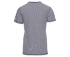 Kenneth Cole Men's Crew Tee / T-Shirt / Tshirt - Blue Pinstripe