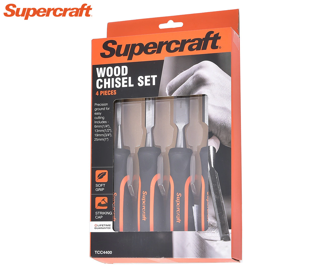 4pc Supercraft Chisels With Soft Grip Woodwork/Framing Carpentry Tool Set