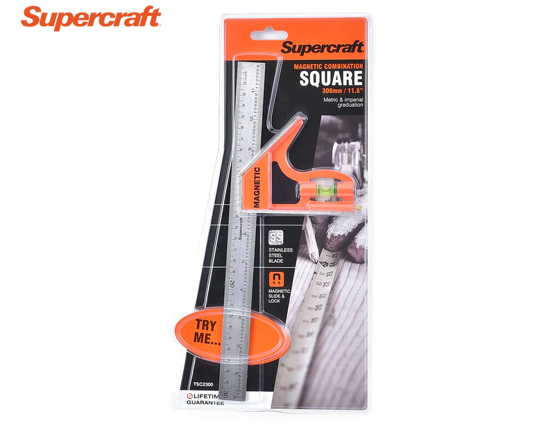 Supercraft Square Combination Magnetic 300mm Ruler