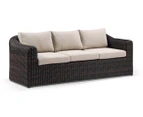 Outdoor Subiaco 3+2+1 Seater Outdoor Wicker Lounge Setting With Coffee Table - Outdoor Wicker Lounges - Chestnut Brown/Latte cushion