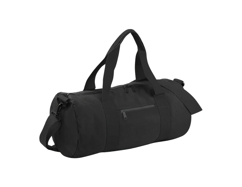 Bagbase Plain Varsity Barrel / Duffle Bag (20 Litres) (Pack of 2) (Black/Black) - BC4425