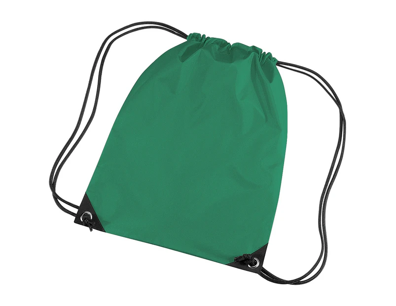 Bagbase Premium Gymsac Water Resistant Bag (11 Litres) (Pack Of 2) (Kelly Green) - BC4326