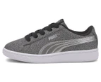 Puma Girls' Vikky V2 Glitz AC Sneakers - Black/Silver/White
