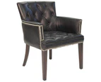 Stafford Armchair Chair in Black Aged Leather