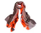 Women Fashion Scarf Lightweight Wrap Shawl Stripe Orange