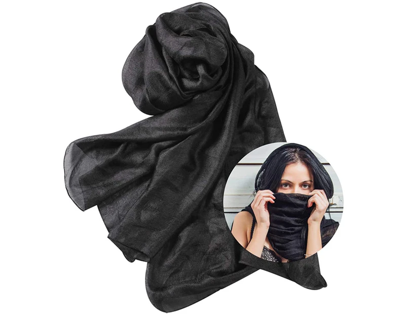 Women Fashion Accessory Scarf Solid Lightweight Shawls Wraps Face Scarf Gift