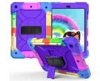 WIWU Rainbow iPad Case Armor Cover With Pencil Holder For iPad 7 10.2 2019-Rainbow&Purple